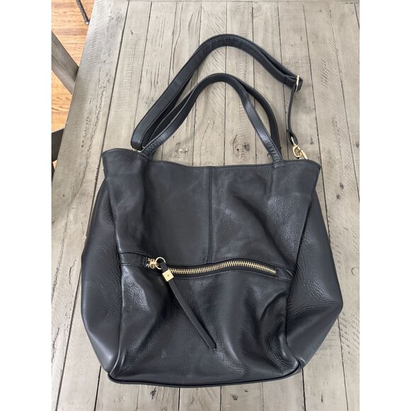 L. CREDI LARGE BLACK SHOULDER BAG - Picture 1 of 9
